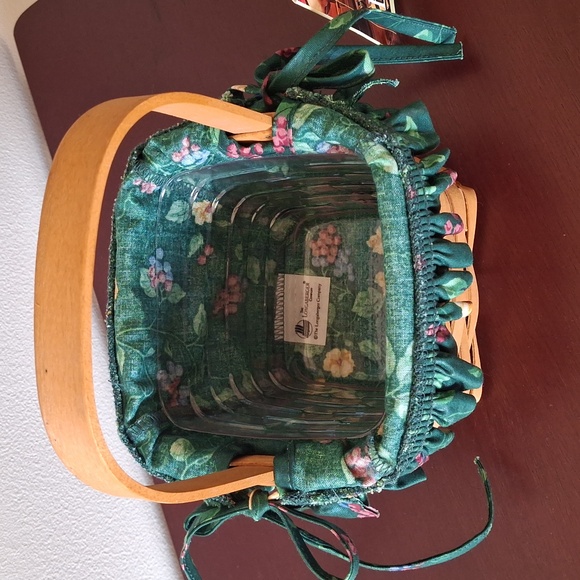 Longaberger Small Peg Basket with Fabric Liner and Plastic Protector 1998 - Picture 16 of 16